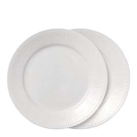 Royal Copenhagen Hvid Riflet Tallerken 22cm 2-pack