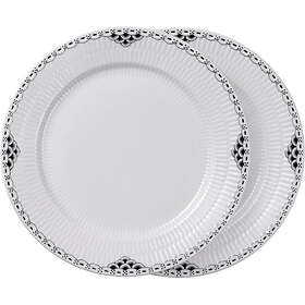 Royal Copenhagen Sort Riflet Blonde Tallerken 27cm 2-pack