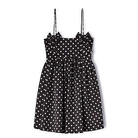 Ganni Mini Strap Tryckt Dubbelsatin Klänning