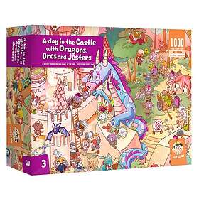 Puzzlide En dag i slottet med drakar, orcher och gycklare 1000 Bitar