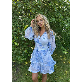 OSMINE Jade Wave Chiffon Blomst Kjole