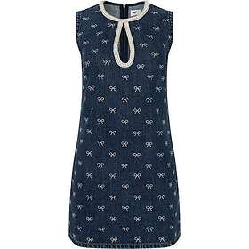 Self-Portrait Denim Diamante Bow Mini Kjole
