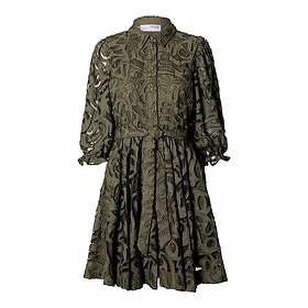 Selected Allia 3/4 Kort Broderi Skjortekjole