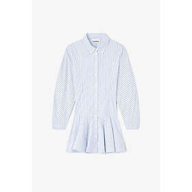 Ganni Stripe Cotton Buttoned Mini Kjole
