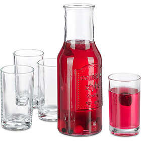 Relaxdays Karaff 1.5 l med Glas, 5-delat Set
