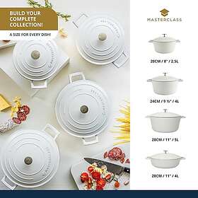 MasterClass Cast Aluminium Cream Casserole Dish 28cm 5L