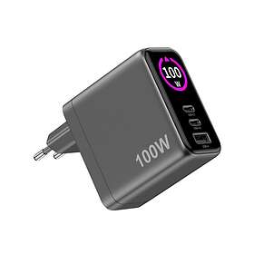 Celly TCSCREEN2C1A100 PD/QC Laddare med Display 100W