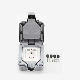 INF Prise Murale 2 voies avec USB Mise à la terre 297456