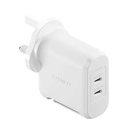 Cygnett CY4136PBCHE PowerMaxx Dual Port GaN Wall Charger UK 70W