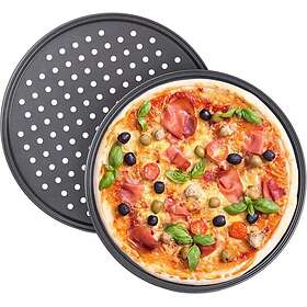 Ensoleillé Acier Carbone Ronde Plaque à Pizza Perforée 32cm 2-pack