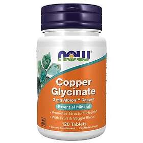 Now Foods Copper Glycinate 120 Tablets