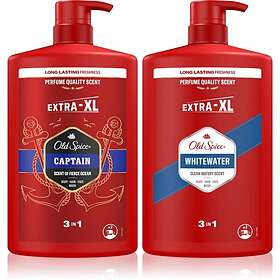 Old Spice Wolfthorn Set för män ( Captain Body Wash 1000 ml, Whitewater Body Wash 1000 ml)