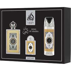 Lattafa King Of Arabia Presentförpackning för män (Eau de Parfum 100 ml, Eau de Parfum 20 ml, Deodorant 200 ml)