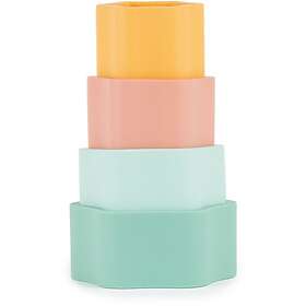 Bieco Silikon Stapeltorn Blomma Aktivitetsleksak 4 st