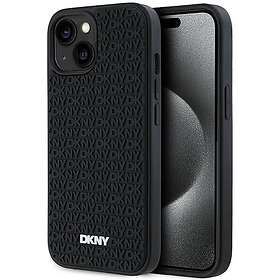 DKNY 3D Rubber Repeat Pattern Deksel for iPhone 15 Plus