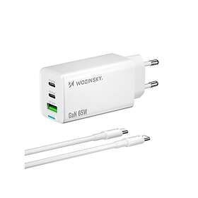 Wozinsky GaN med USB-A 2xUSB-C-porte med 65W USB-C-kabel 65W