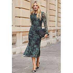 Sosandar Animal Mesh Midi Dress