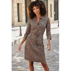 Sosandar Leopard Print Denim Dress