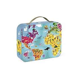 Janod World Both Side Rounded Pussel 208 Bitar