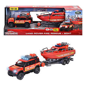 Majorette Land Rover Fire Rescue + Båt