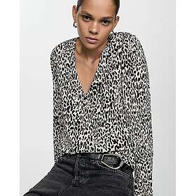 Mango Lin Leopard Print Blouse (Women's)