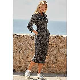 Sosandar Animal Print Zip Leopard Kjole