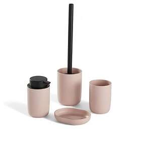 TODAY Set 4 Access, SDB, mugg, tvåldispenser, toalettborste rosa