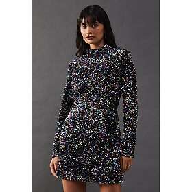 Warehouse Mini Long Sleeve Sequin Embellished Dress