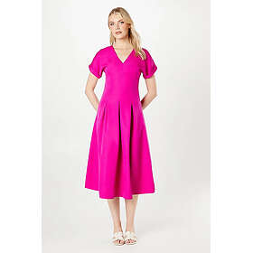 Principles Fit Flare V-Neck Pleated Midi Dress