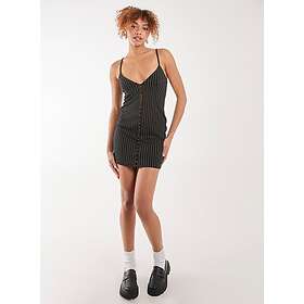 Pink Vanilla Pinstripe Eyelet Detail Mini Dress