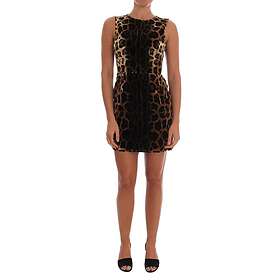 Dolce & Gabbana Sheath Leopard Print Silke Kjole