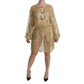 Dolce & Gabbana A-Line Blonde Gennemsigtig Knælang Kjole