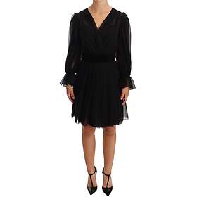 Dolce & Gabbana Mini Mesh Pleated Silk Stretch Dress