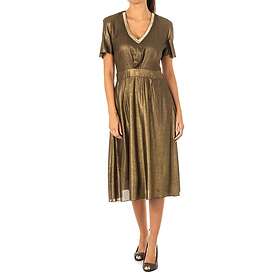 La Martina V-neck Kortärmad Klänning med Ädelstensdetaljer