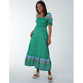 Blue Vanilla Shirred Floral Maxi Dress