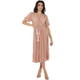 Gini London Wrap Plisse Midi Dress