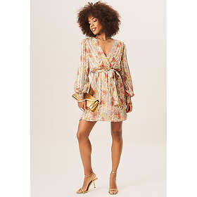 Gini London Chiffon Jacquard Wrap Mini Dress