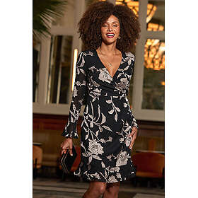 Sosandar Floral Print Wrap Front Dress