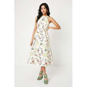 Oasis Petite Floral Ottoman Twill Halter Midi Dress