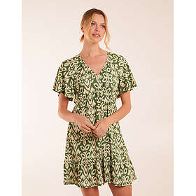 Blue Vanilla Button Through Elastic Waist Mini Dress