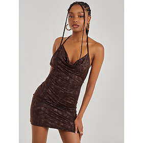 Pink Vanilla Foil Cowl Neck Mini Dress