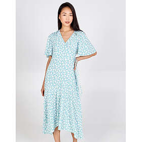 Blue Vanilla Angel Sleeves Wrap Midi Dress