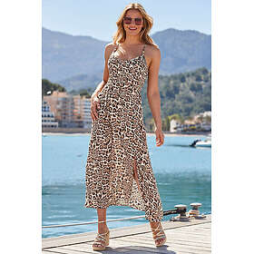 Sosandar Leopard Print Cross Strap Midi Jersey Dress