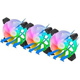 Mars Gaming MF-3AR RGB Noir 12cm Pack de 3