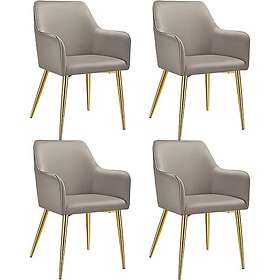 TecTake Avane Armchair Velvet 4-Pack