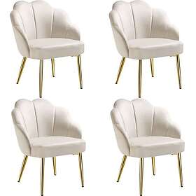 TecTake Hellen Armchair Velvet 4-Pack