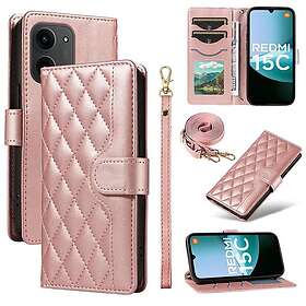 Skalo Quiltat Plånboksfodral med Axelrem för Xiaomi Redmi 15C