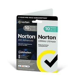 Norton 360 Advanced + Utilities Ultimate 3 År