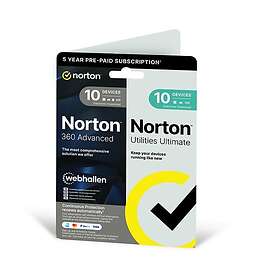 Norton 360 Advanced + Utilities Ultimate 5-årsabonnemang År