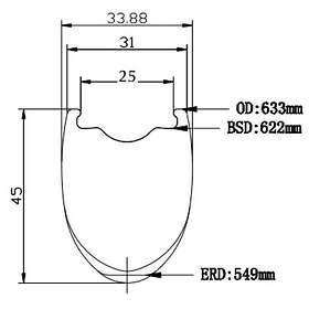 GTR Rr45 Wave25 700c Disc 12x100mm Tubeless Gravel Framhjul